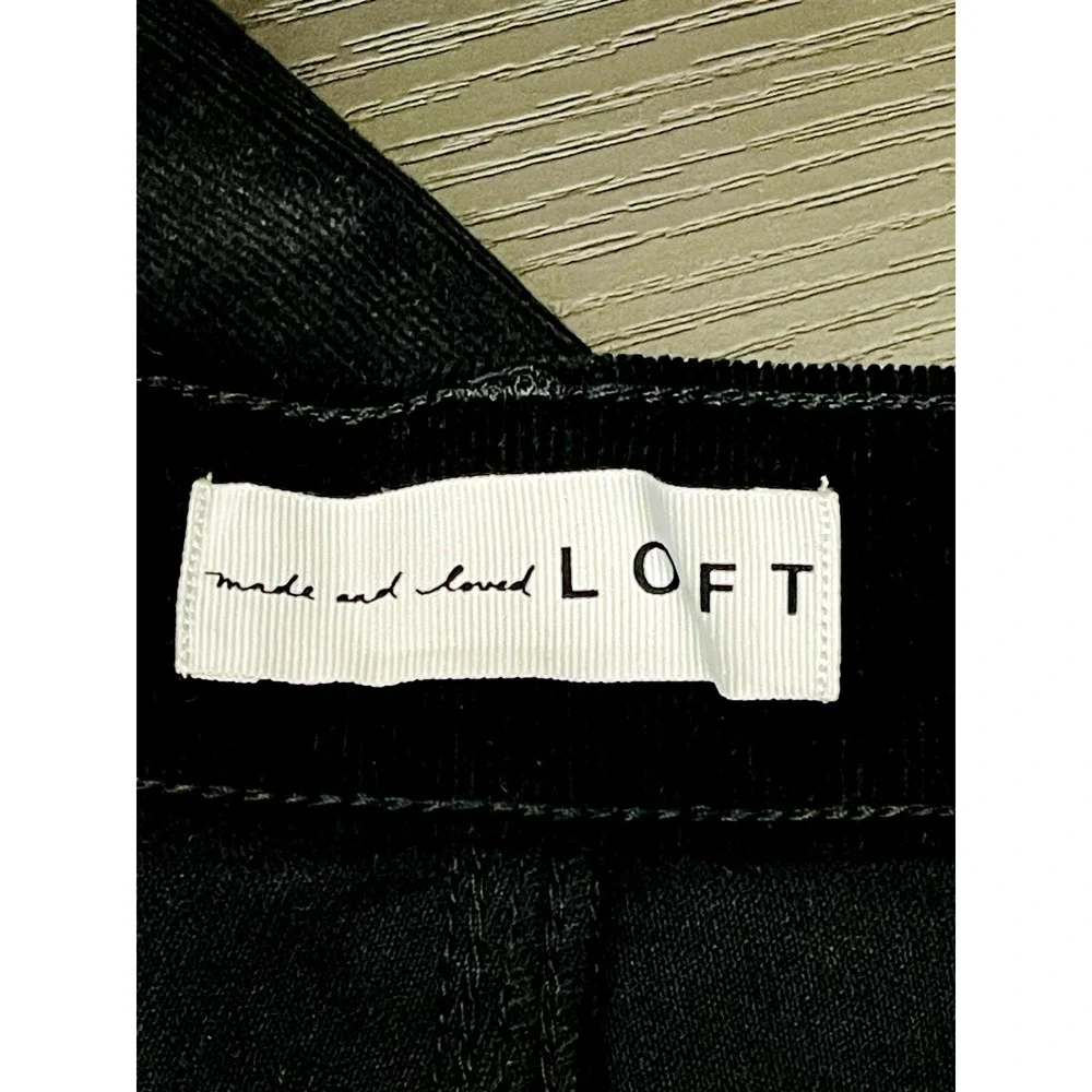Nwt Loft Pants Women's 34 Blue Velvet Straight Leg Dark Wash‎ High Waist Skinny